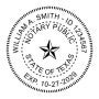 Texas Round Notary Seal - Choose Stamp or Embosser