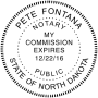 North Dakota Pink Round Notary Stamp
