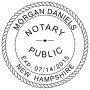 New Hampshire Pink Round Notary Stamp