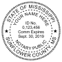 Mississippi Milled Round Notary Seal - Choose Stamp or Embosser