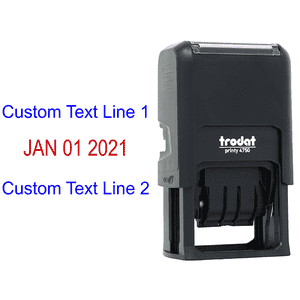 Self-Inking Top and Bottom Line Custom Date Stamp Body and Design