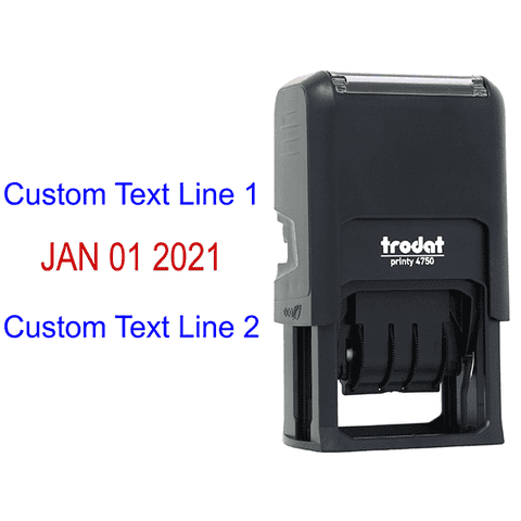 Self-Inking Top and Bottom Line Custom Date Stamp