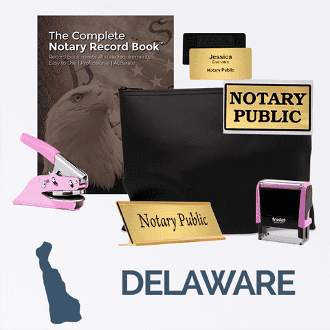 Delaware Pink Deluxe Notary Kit
