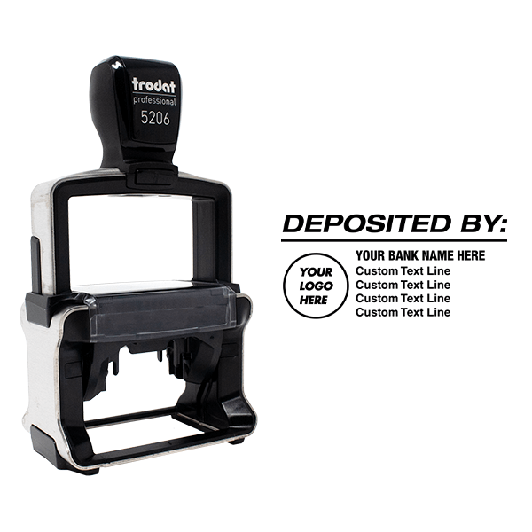 Custom Deposited By Financial Stamp with Custom Logo with Product