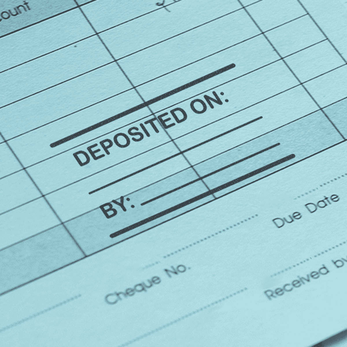 Custom Write in Deposited On Financial Stamp in Use