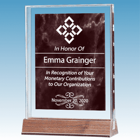 Donor Recognition Marble Ruby Acrylic Award