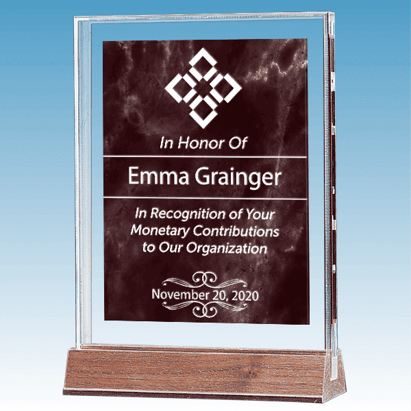 Donor Recognition Marble Ruby Acrylic Award