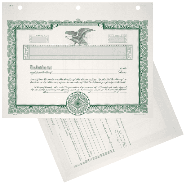 Duke 10 Blank Stock Certificates 
