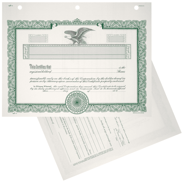 Duke 10 Blank Stock Certificates
