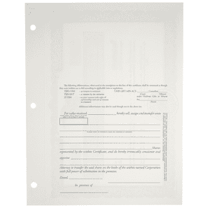Duke 10 Blank Stock Certificates