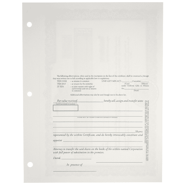 Duke 10 Blank Stock Certificates