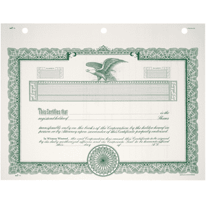 Duke 10 Blank Stock Certificates