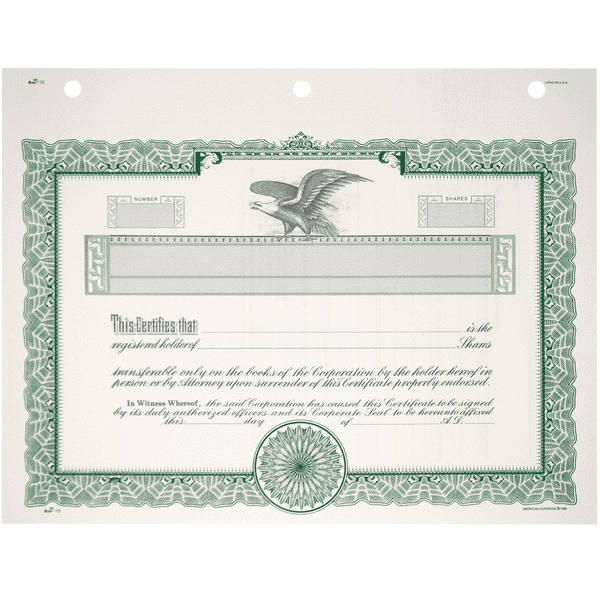 Duke 10 Blank Stock Certificates