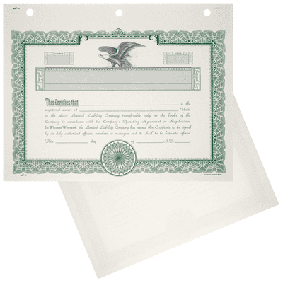 Duke 16 LLC Blank Membership Certificates | Quantity of 20 or More
