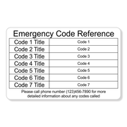 Emergency Code Horizontal Wallet Reference Card