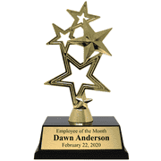 5-Star Employee of the Month Gold Award Trophy