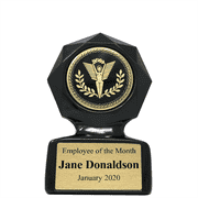 Employee of the Month Small Black Star Sculpted Victory Trophy Award
