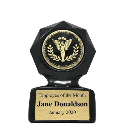 Employee of the Month Small Black Star Sculpted Victory Trophy Award