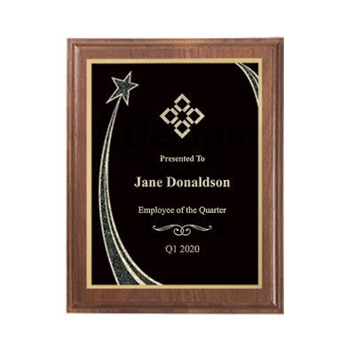 Employee of the Quarter Rising Star Walnut Plaque