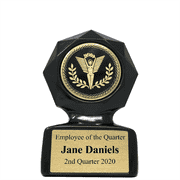 Employee of the Quarter Small Black Star Sculpted Victory Trophy Award