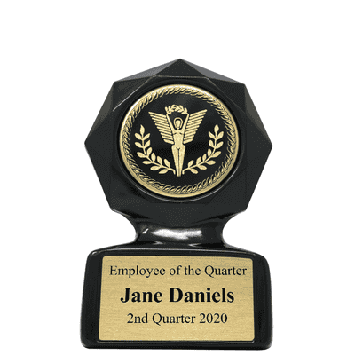Employee of the Quarter Small Black Star Sculpted Victory Trophy Award