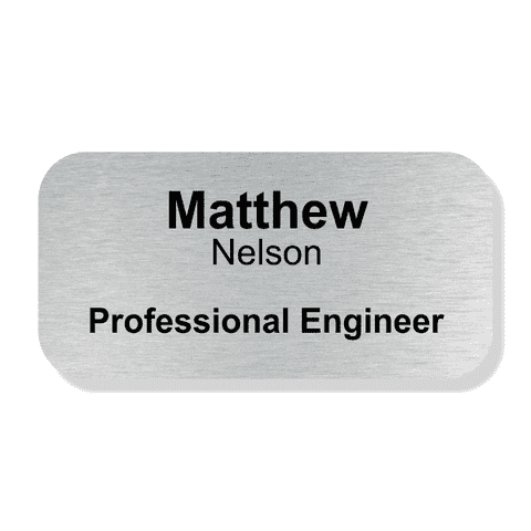 Professional Engineer Engraved Name Tag