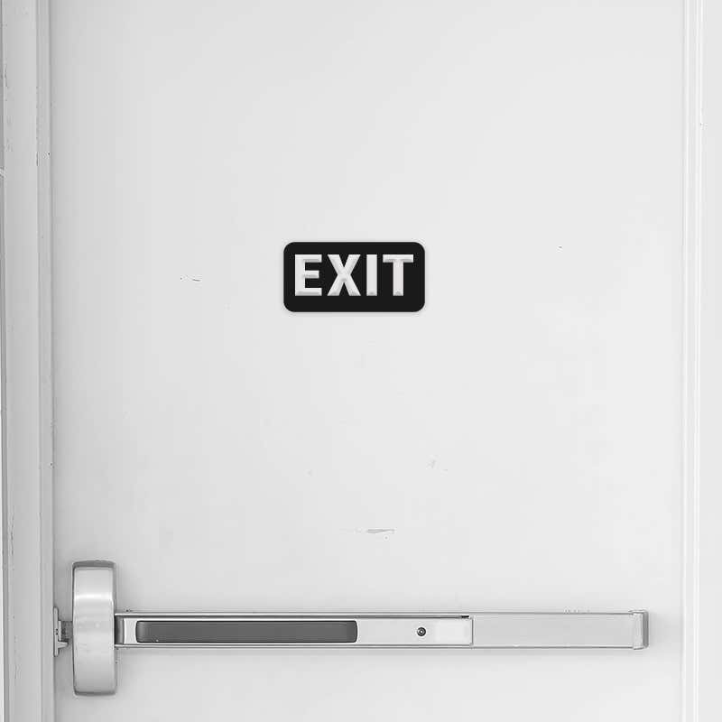 Black 2 by 4 Sign That Says Exit