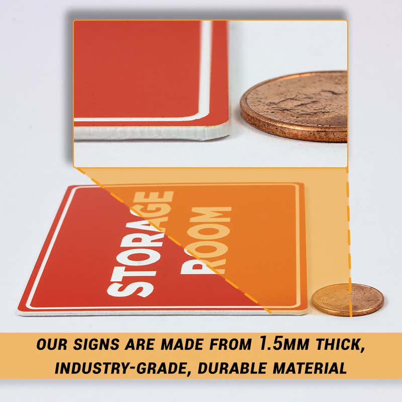 Close Up Of Plastic Sign Next To A Penny To Show Similar Width