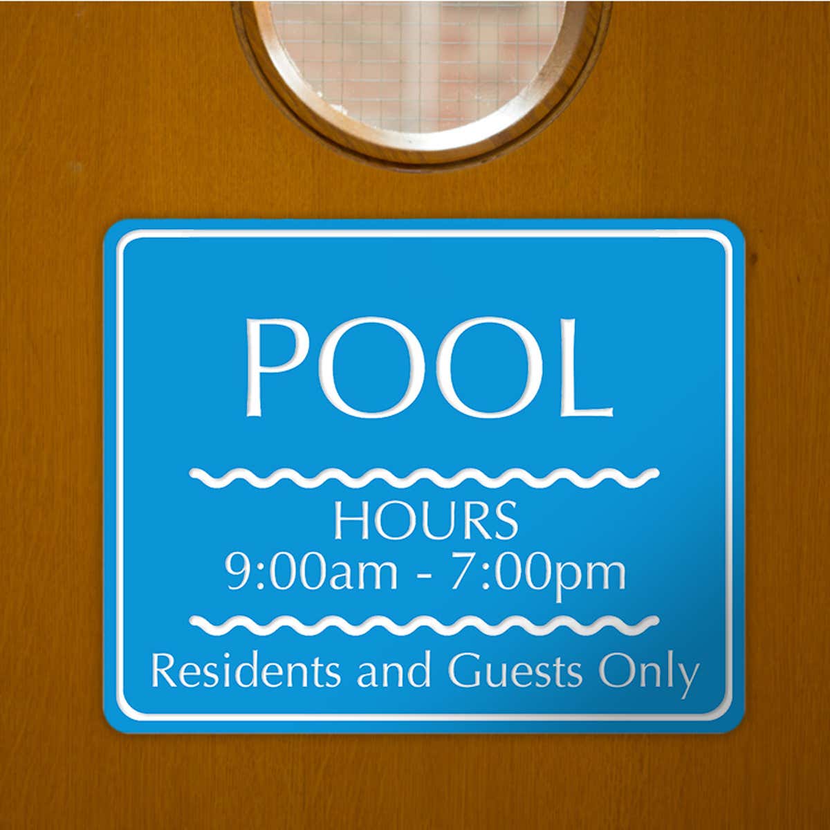 Horizontal Engraved Plastic Sign For A Pool