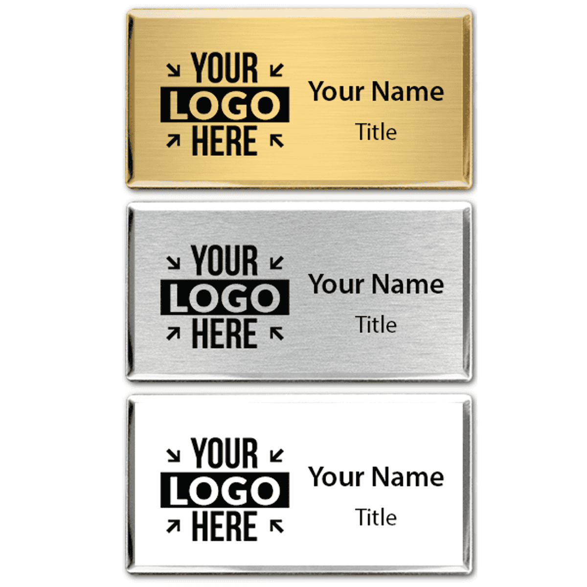 Engraved Executive Beveled Badges - Medium Rectangle