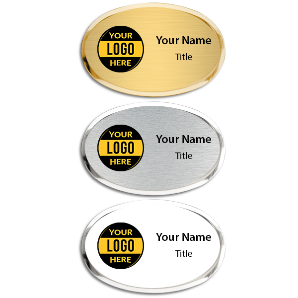 Executive Full Color Beveled Oval Name Badges