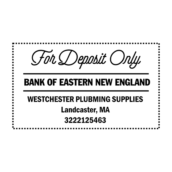 Elegant Script For Deposit Only Financial Stamp