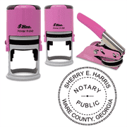 Georgia Round Pink Notary Seal