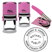 Georgia Round Pink Notary Seal