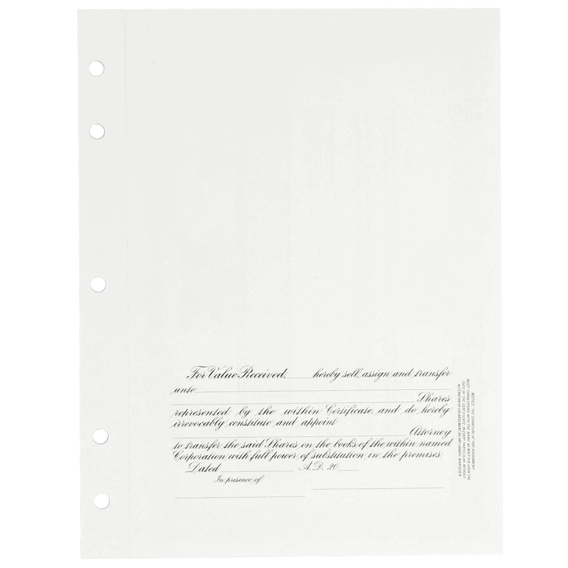 GOES KG3 Blank Corporate Stock Certificates | Quantity of 20 or more