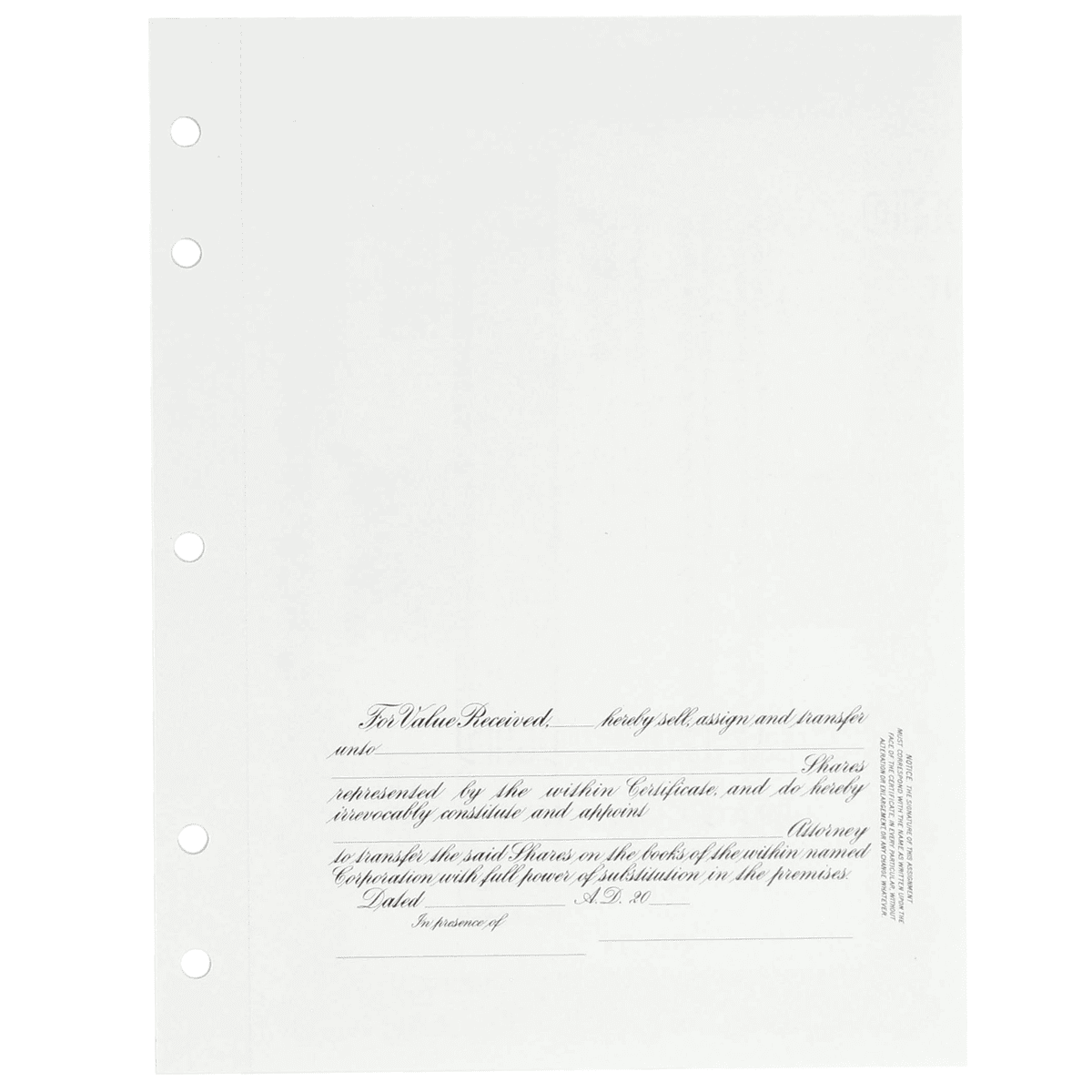 GOES KG3 Corporate Stock Certificates | Quantity of 20 or More