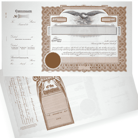 GOES 195 Blank Corporate Stock Certificates