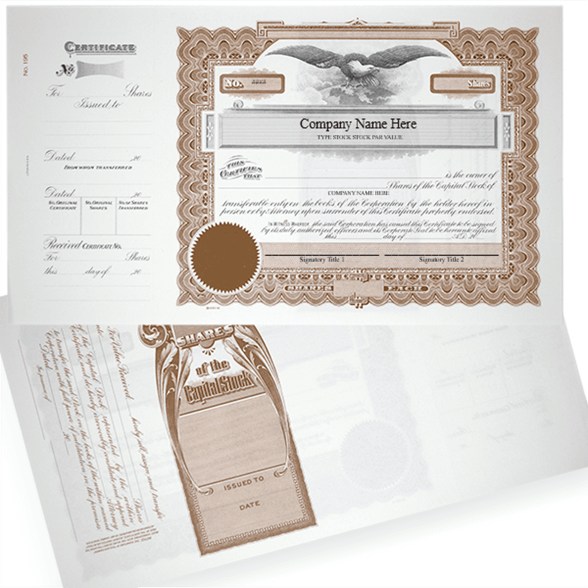 GOES 195 Corporate Stock Certificates | Quantity of 20 or More