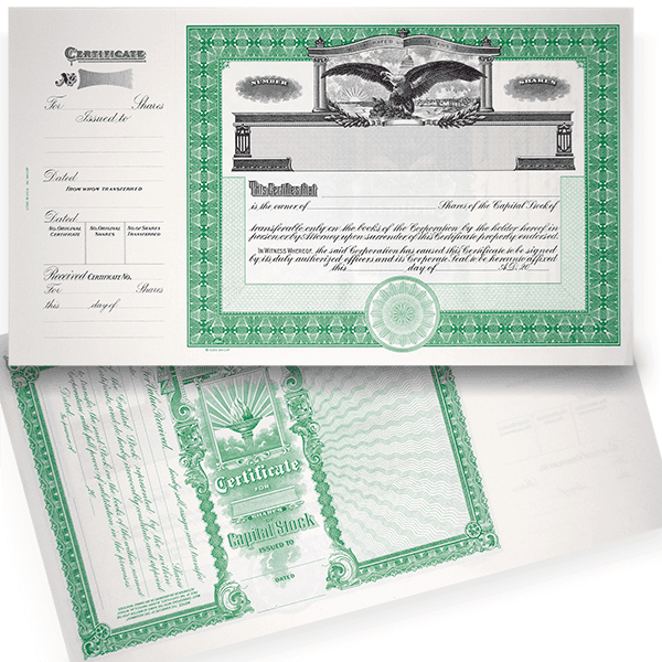 GOES 364 Blank Capital Stock Certificates 