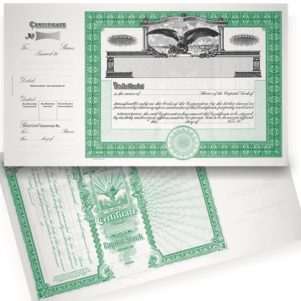 GOES 364 Blank Capital Stock Certificates