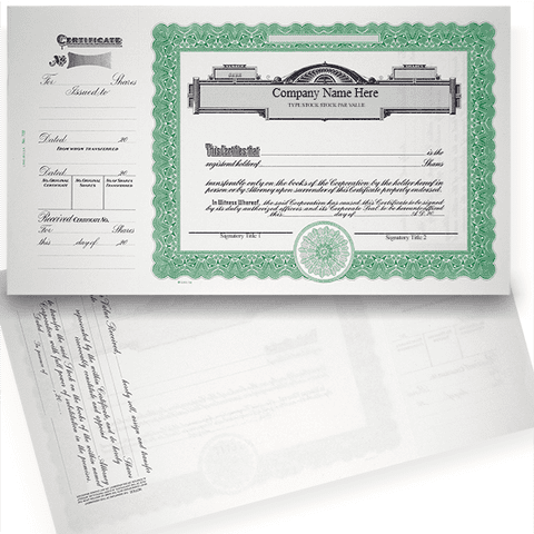 GOES 722 Standard Stock Certificates