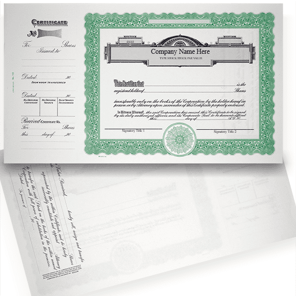 GOES 722 Standard Stock Certificates