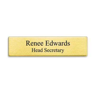 Gold Military Style Name Tag - Two Line