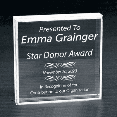 Honorary Donor Clear Paperweight