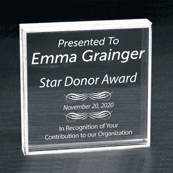 Honorary Donor Clear Paperweight
