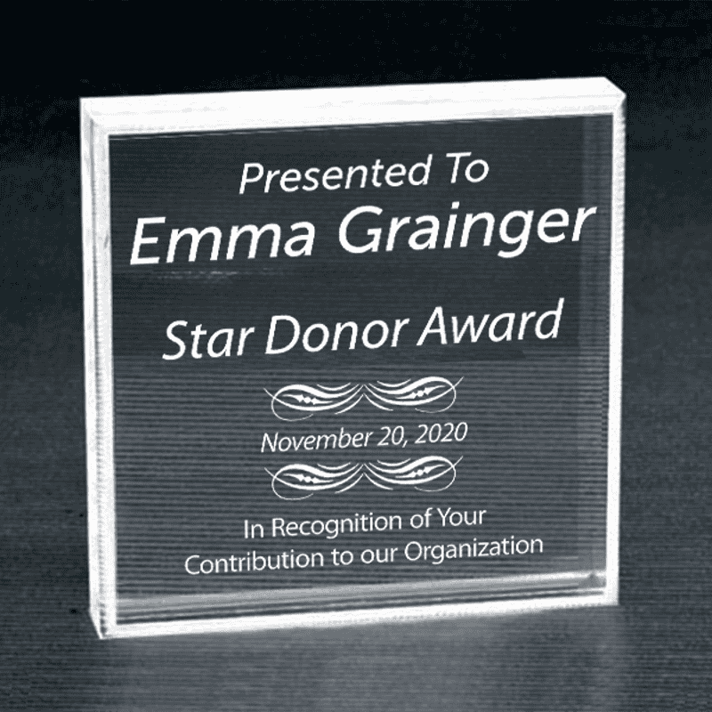 Honorary Donor Clear Paperweight