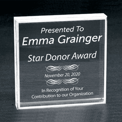 Honorary Donor Clear Paperweight