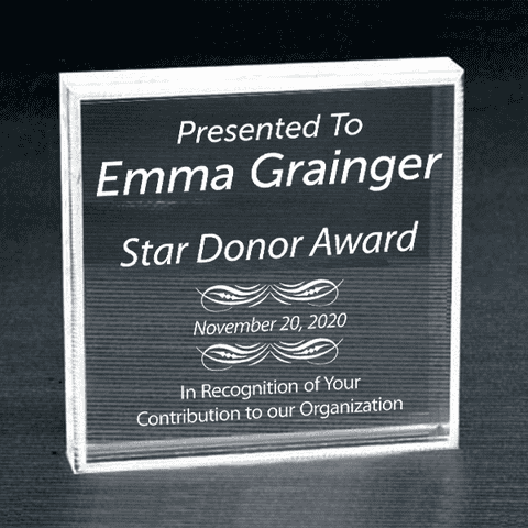 Honorary Donor Clear Paperweight