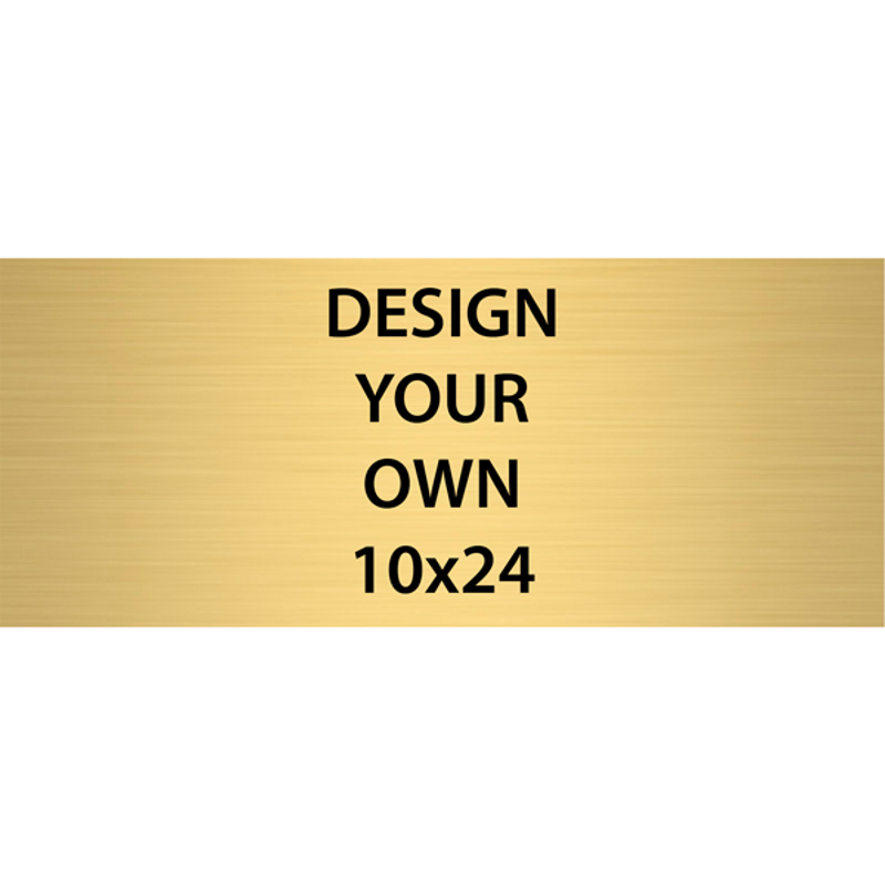 Horizontal Engraved Heavy Brass Signs 10" x 24"