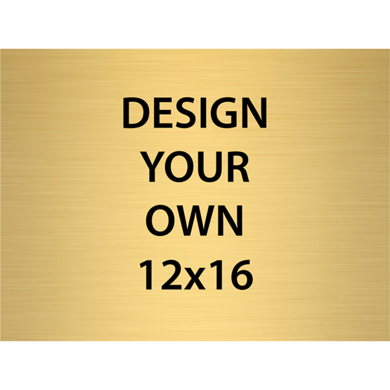 Horizontal Engraved Heavy Brass Signs 12" x 16"